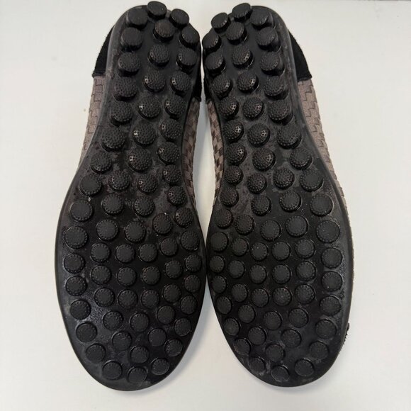 Bernie Mev Bella Me Women's Sz8 Pewter Metallic Braid Flats Black Suede Cap Toe - Picture 7 of 7